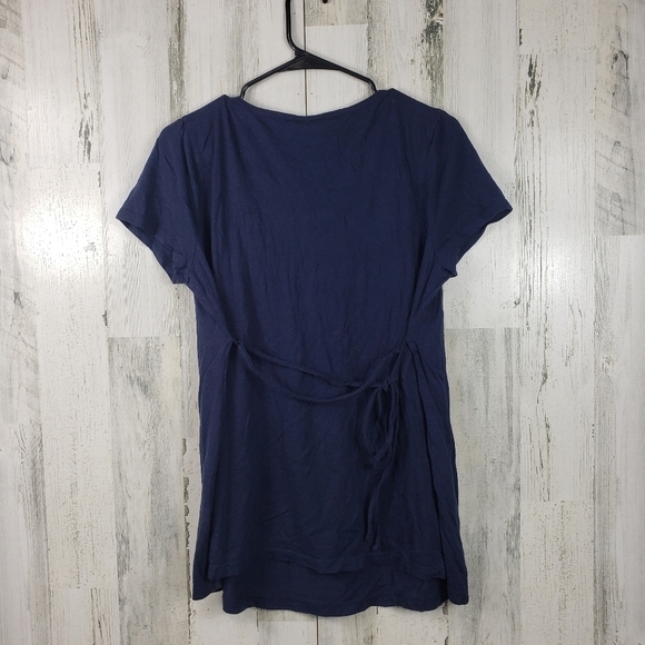 oh baby by motherhood maternity navy blue short sleeve tshirt women's L - Picture 4 of 10